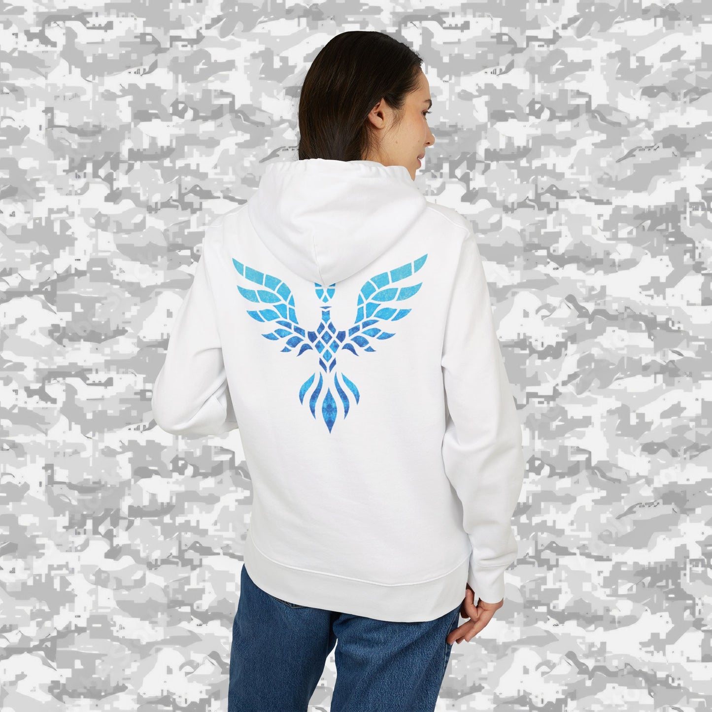 Premium Blauw-Logo Hoodie